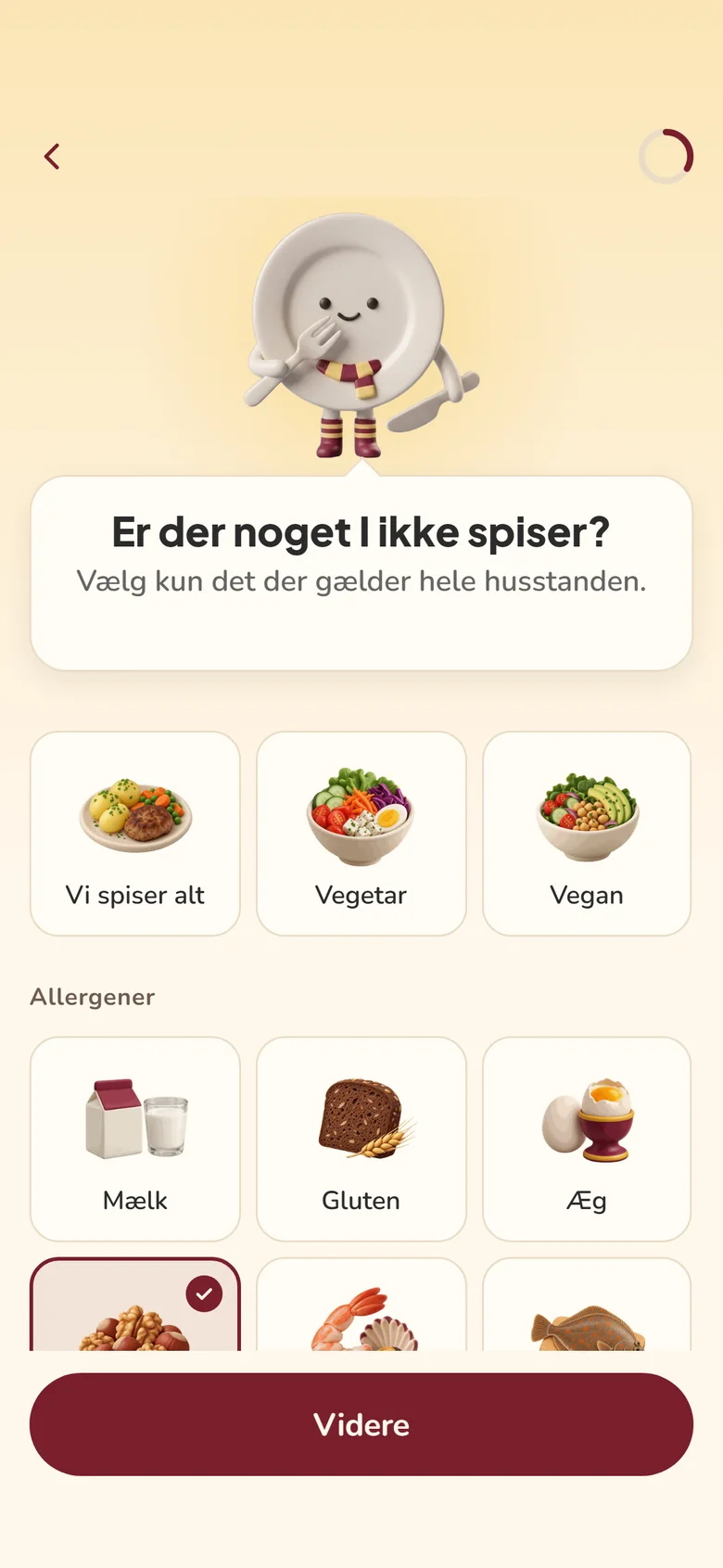 The Planuko app: choose what you don't eat, like nuts, milk or gluten